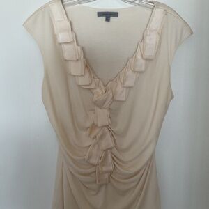 Sleeveless cream top, fully lined